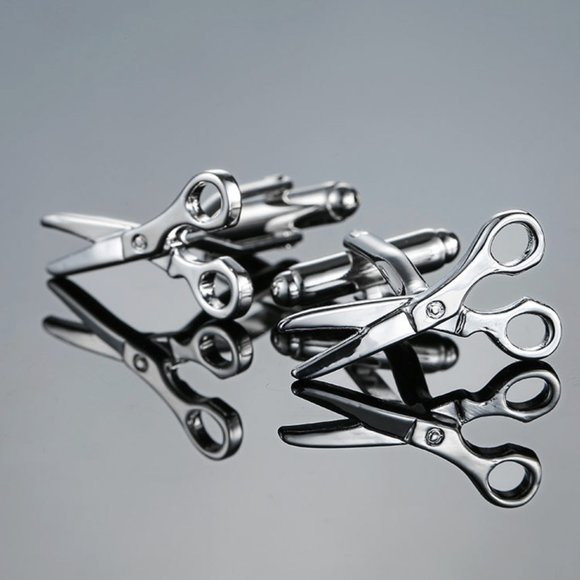 Snip snip hair stylist barber scissor cufflinks - Picture 2 of 5